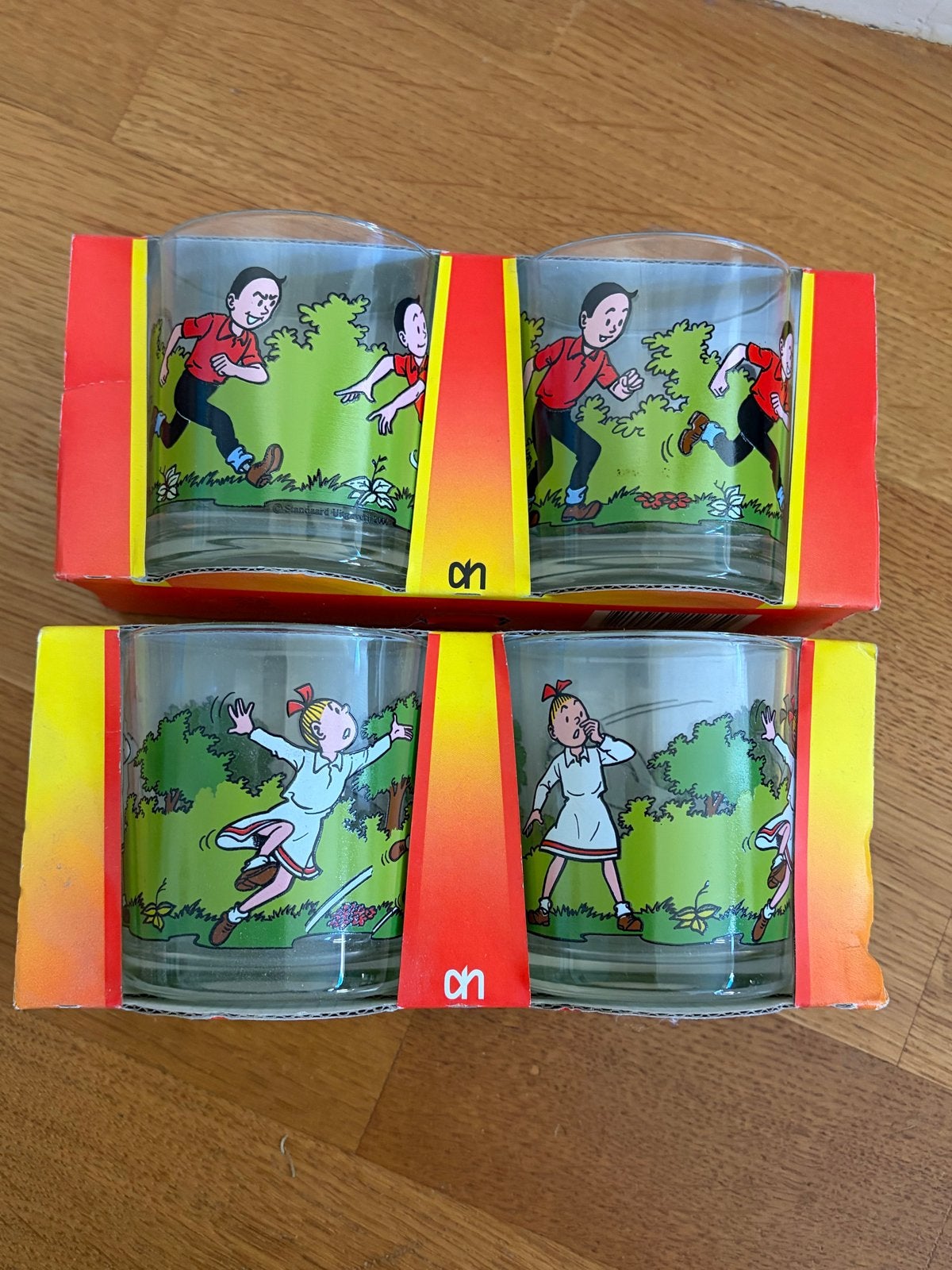 Suske en Wiske glazen - 4 stuks nieuw, Ophalen of Verzenden, Nieuw, Frisdrankglas