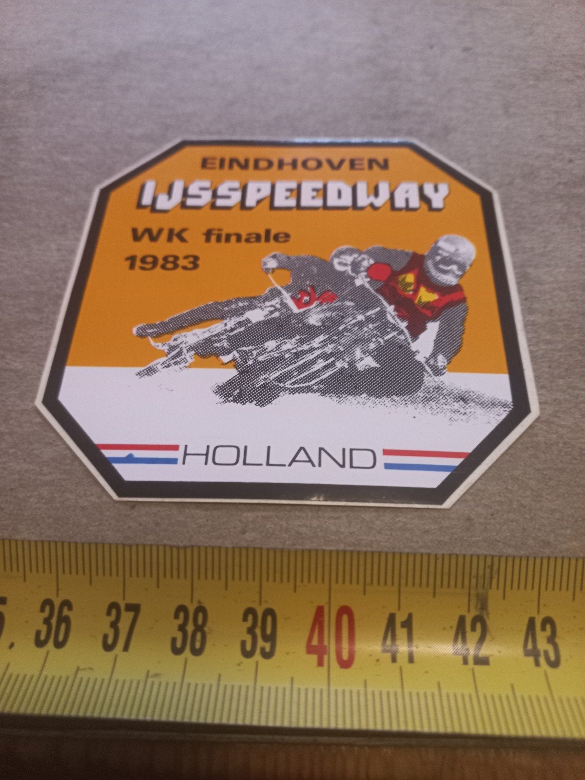 Eindhoven IJsspeedway WK finale 1983 sticker, Ophalen of Verzenden, Zo goed als nieuw, Sport