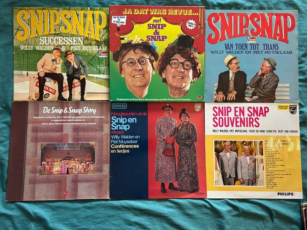 10 LP's Snip & Snap (ook per stuk te koop), Cd's en Dvd's, Vinyl | Nederlandstalig, LP, Gebruikt, Cabaret of Kleinkunst, Ophalen of Verzenden
