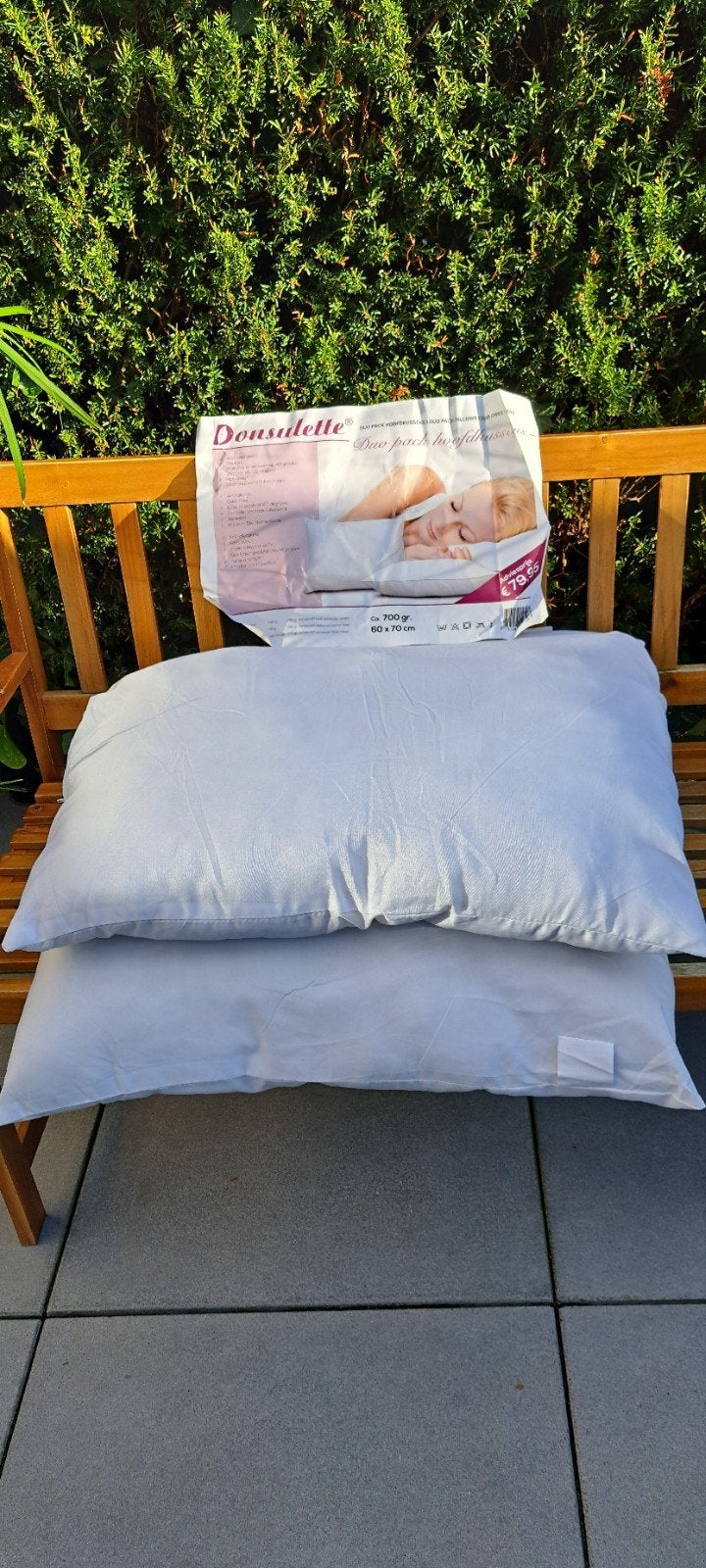Nieuw Donsulette hoofdkussen 60x70 cm (duo pack), Eenpersoons, Wit, Nieuw, Ophalen of Verzenden