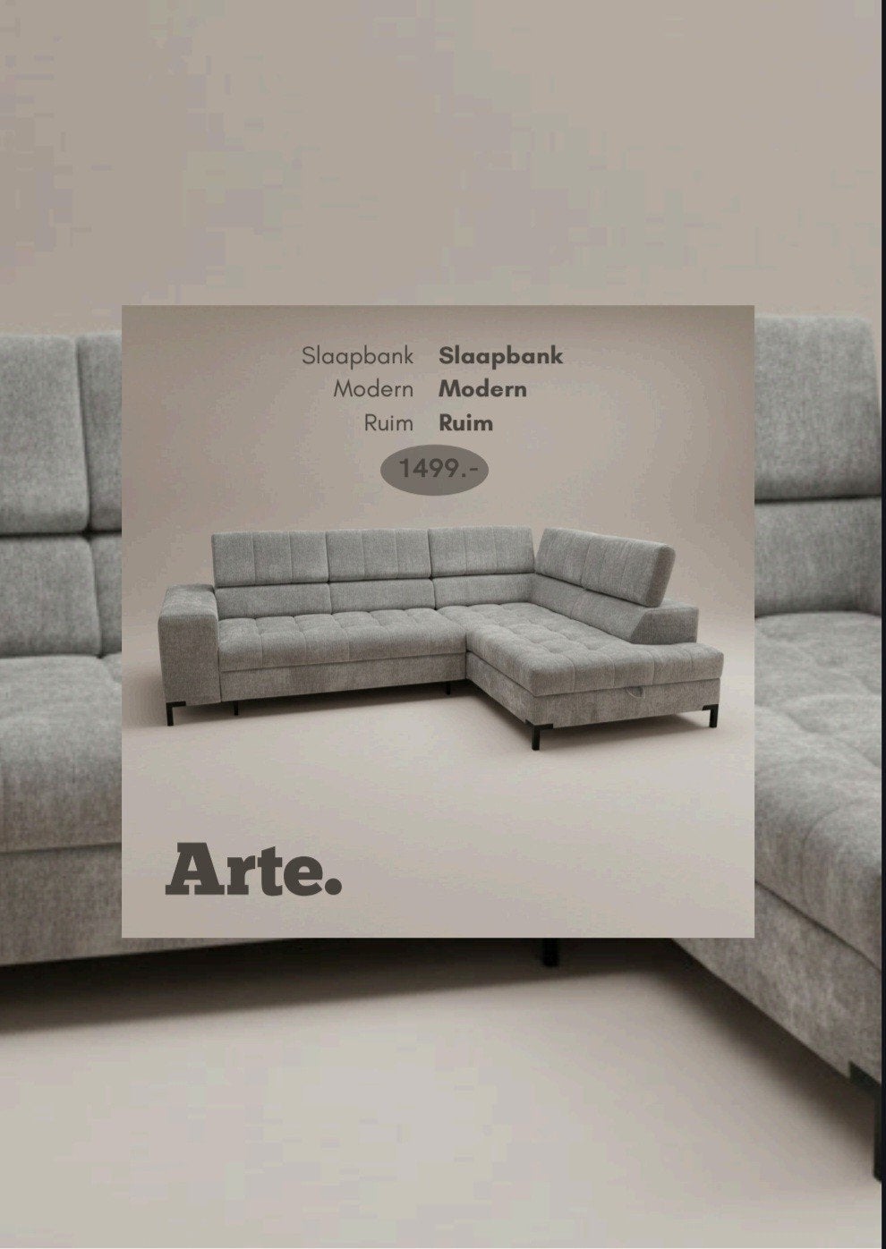 OP VOORRAAD - Arte hoekbank, Ophalen, 125 cm of meer, 125 cm of meer, Home Friesland