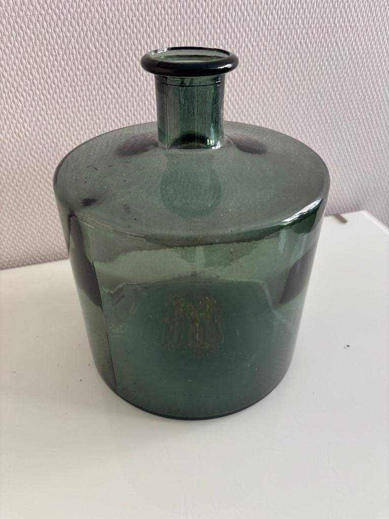 Bloemen Vaas Glas Groen, Huis en Inrichting, Woonaccessoires | Vazen, Ophalen of Verzenden, Minder dan 50 cm, Groen, Glas