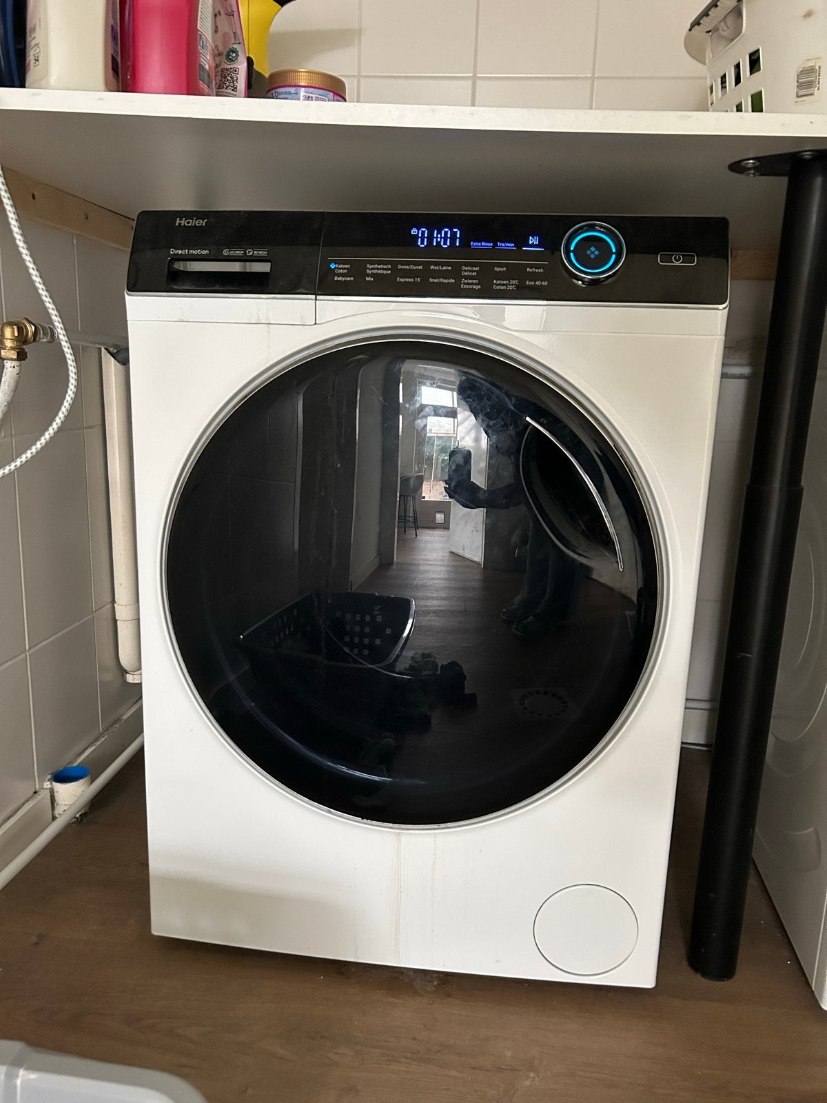 Haier HW80-B14979 Wasmachine, Ophalen, 1200 tot 1600 toeren, 8 tot 10 kg, Zo goed als nieuw