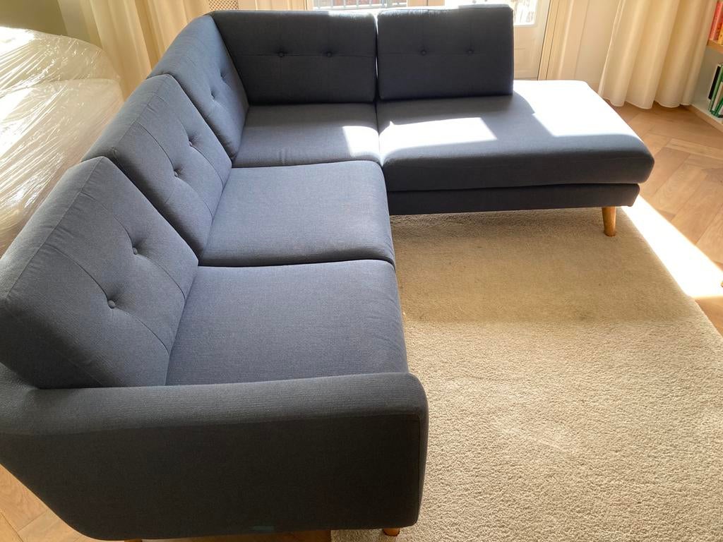 Blauwe hoekbank Sofa company, Huis en Inrichting, Ophalen, Gebruikt