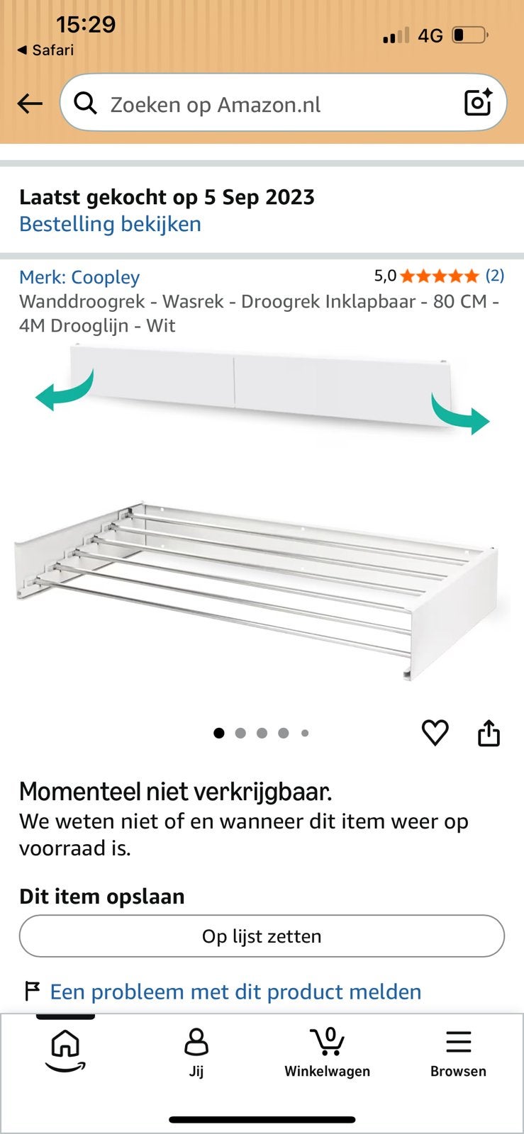 Coopley droog rek, Tuin en Terras, Droogmolens en Wasrekken, Ophalen, Zo goed als nieuw, Wasrek