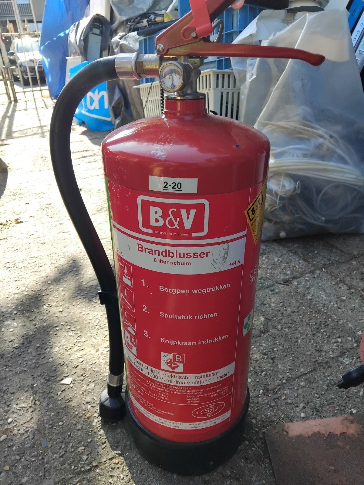 B&V Brandblusser 6 liter schuim - Zo goed als nieuw, Huis en Inrichting, Brandblussers en Brandkasten, Ophalen, Zo goed als nieuw