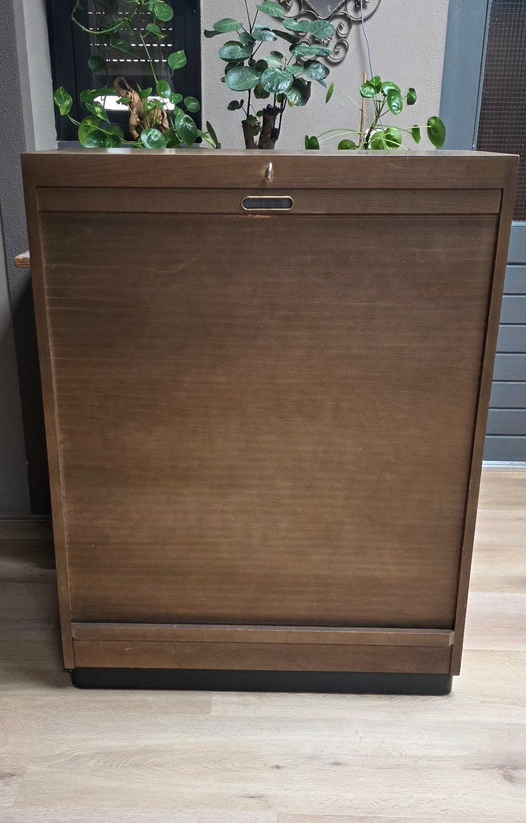 Vintage Ekawerk Horn Lippe roldeurkast, mid century, Ophalen, Gebruikt, 25 tot 50 cm, 50 tot 100 cm