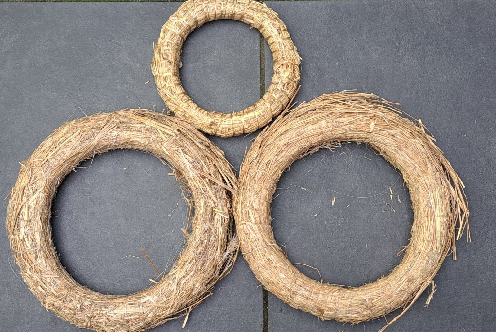 Set 3 x krans / strokrans, Ophalen of Verzenden, Gebruikt, Krans, Natuurlijk materiaal