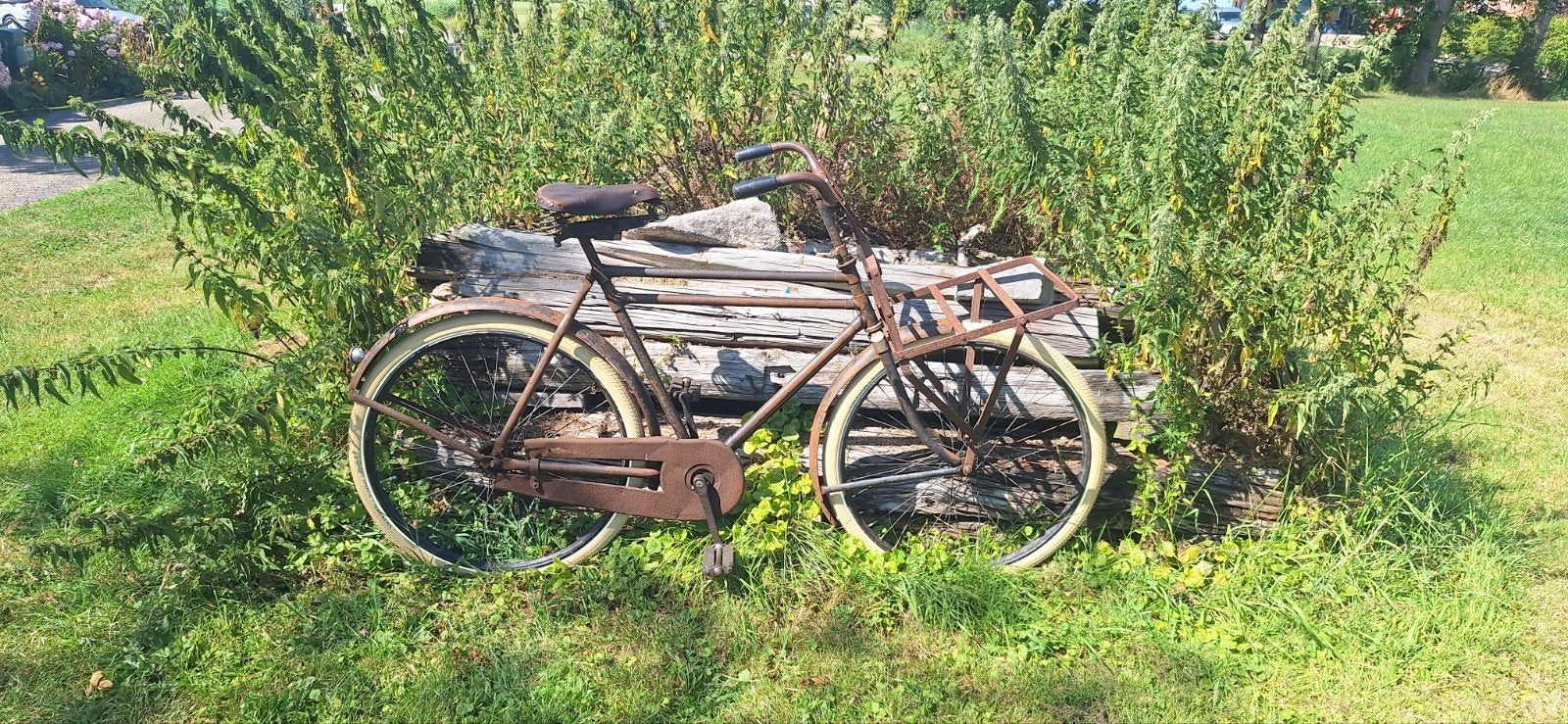 gazelle transportfiets met nikkel, Ophalen, Terugtraprem, Jaren '40, 55 tot 59 cm