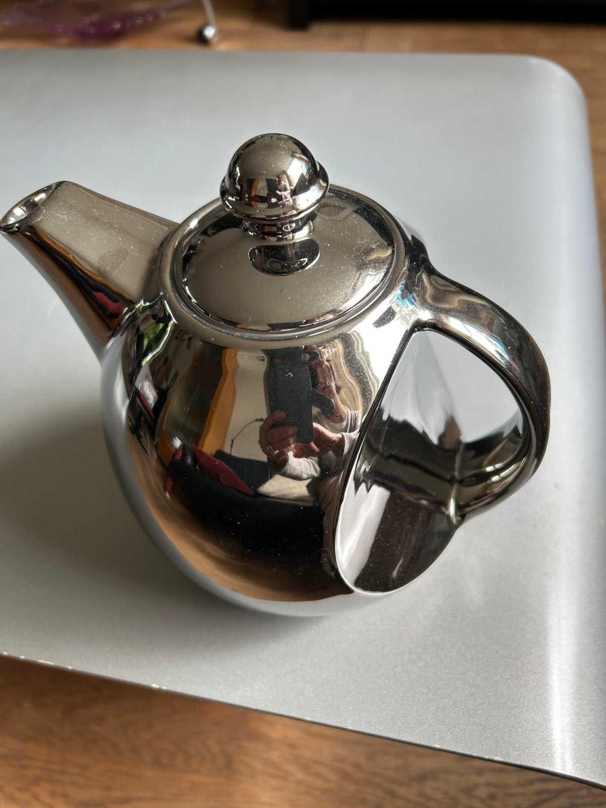 Dubbelwandige roestvrijstalen spiegel theepot, Ophalen of Verzenden