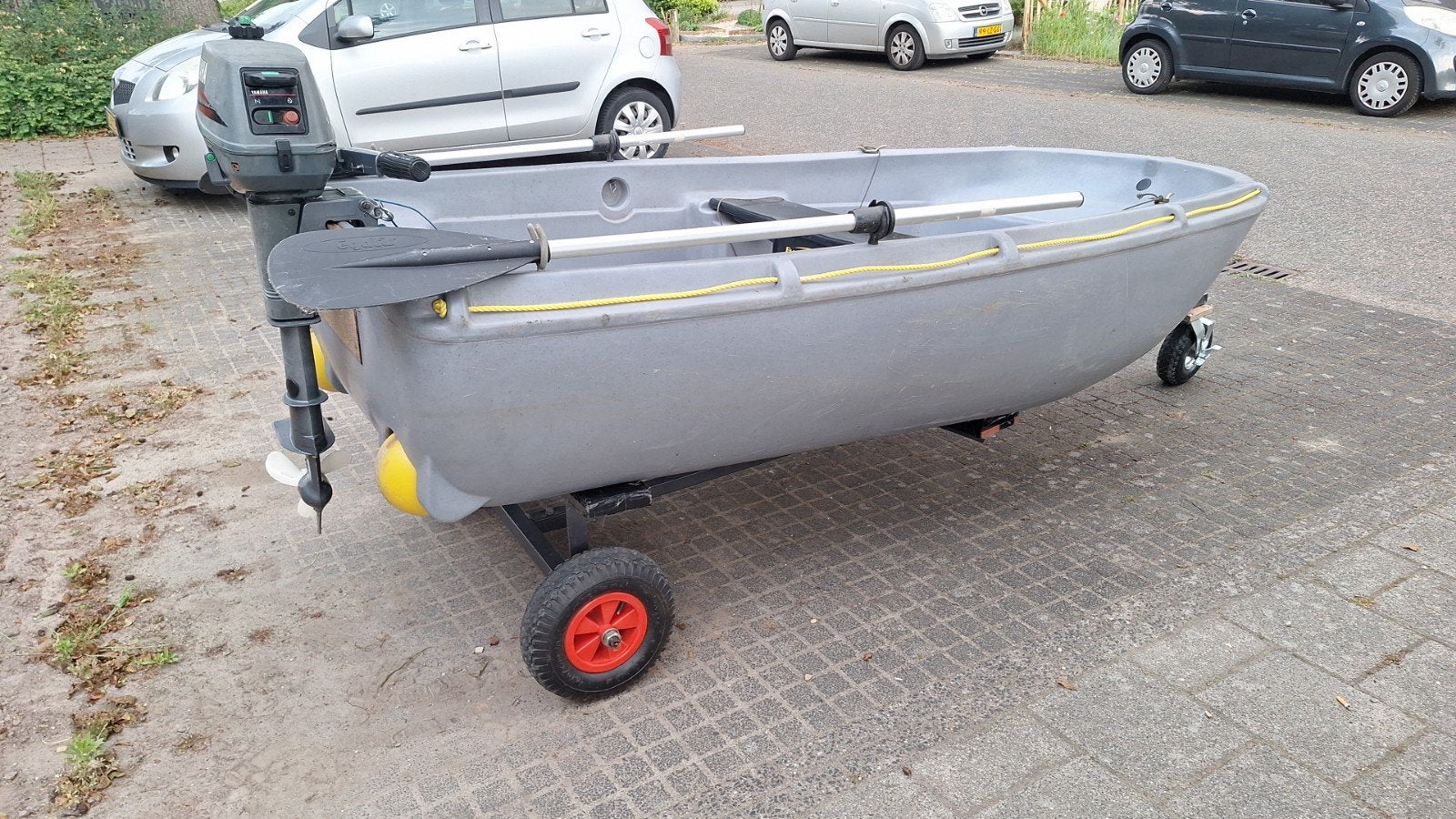leuke boot met buiteboord moter en handkar, Ophalen, Gebruikt, Overige materialen, Buitenboordmotor