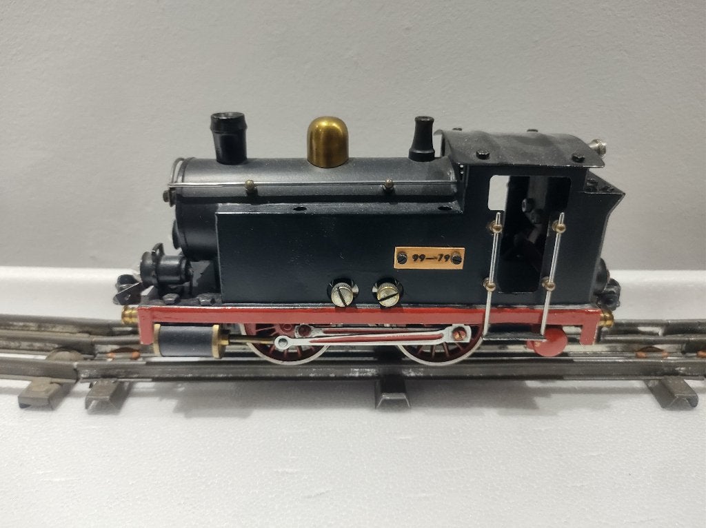Spoor 0 stoomlocomotief elektrisch, Getest met verlichting, Overige merken, Gebruikt, Ophalen of Verzenden, Gelijkstroom