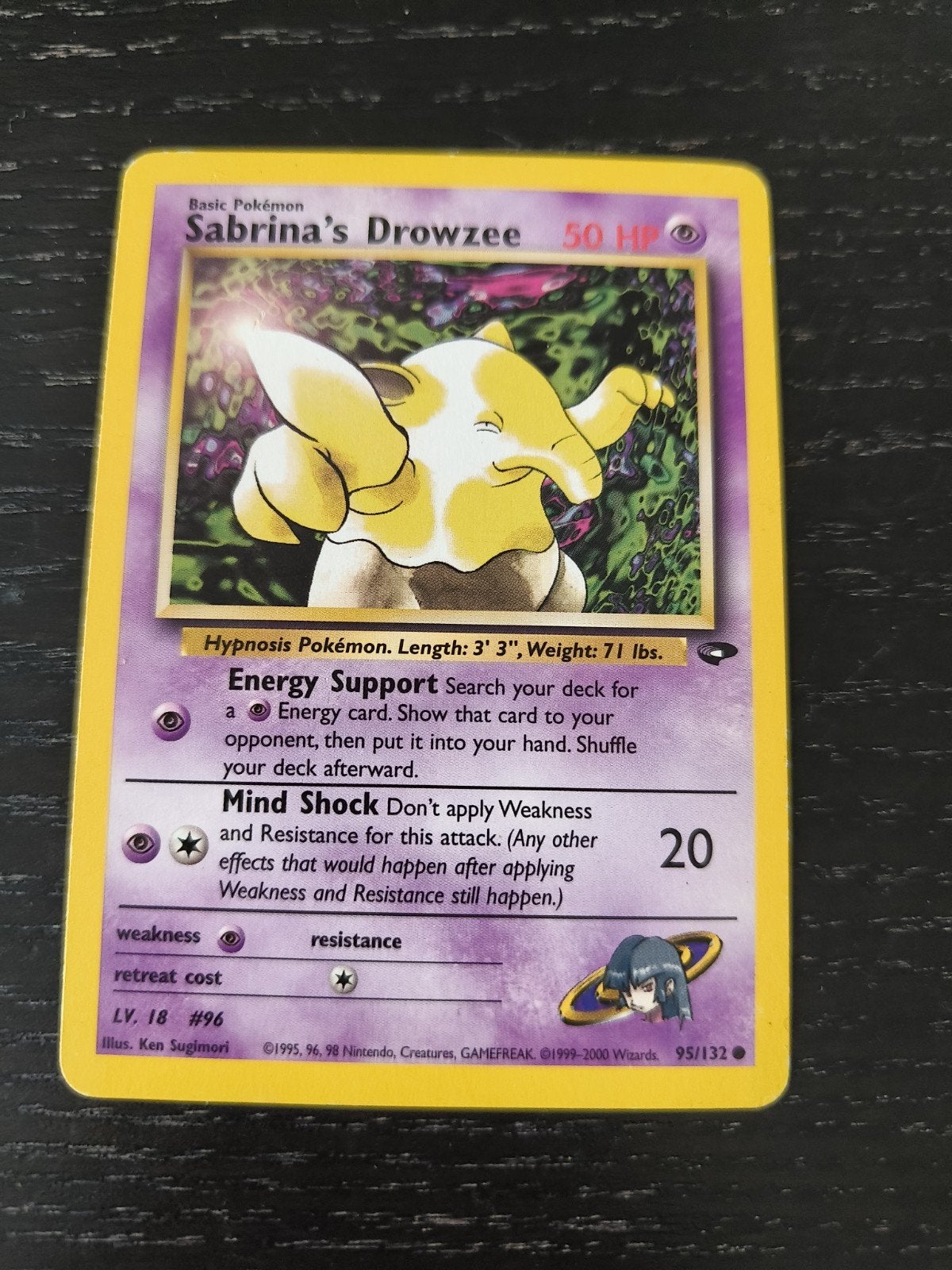 Sabrina's Drowzee Pokémon kaart - Gym Heroes 95/132, Ophalen of Verzenden, Gebruikt, Losse kaart