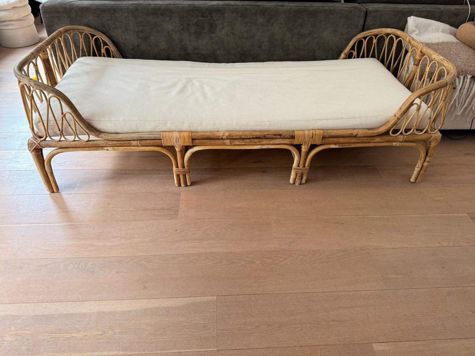 Peuterbed bamboe/rotan - Zeer goede staat, Ophalen, 190 cm of minder, Zo goed als nieuw, Hout