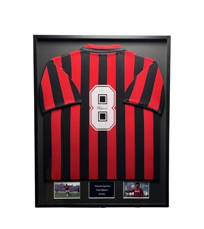 Frank Rijkaard AC Milan Retro ingelijst gesigneerd shirt, Buitenlandse clubs, Soccersignings.nl, Shirt, Nieuw