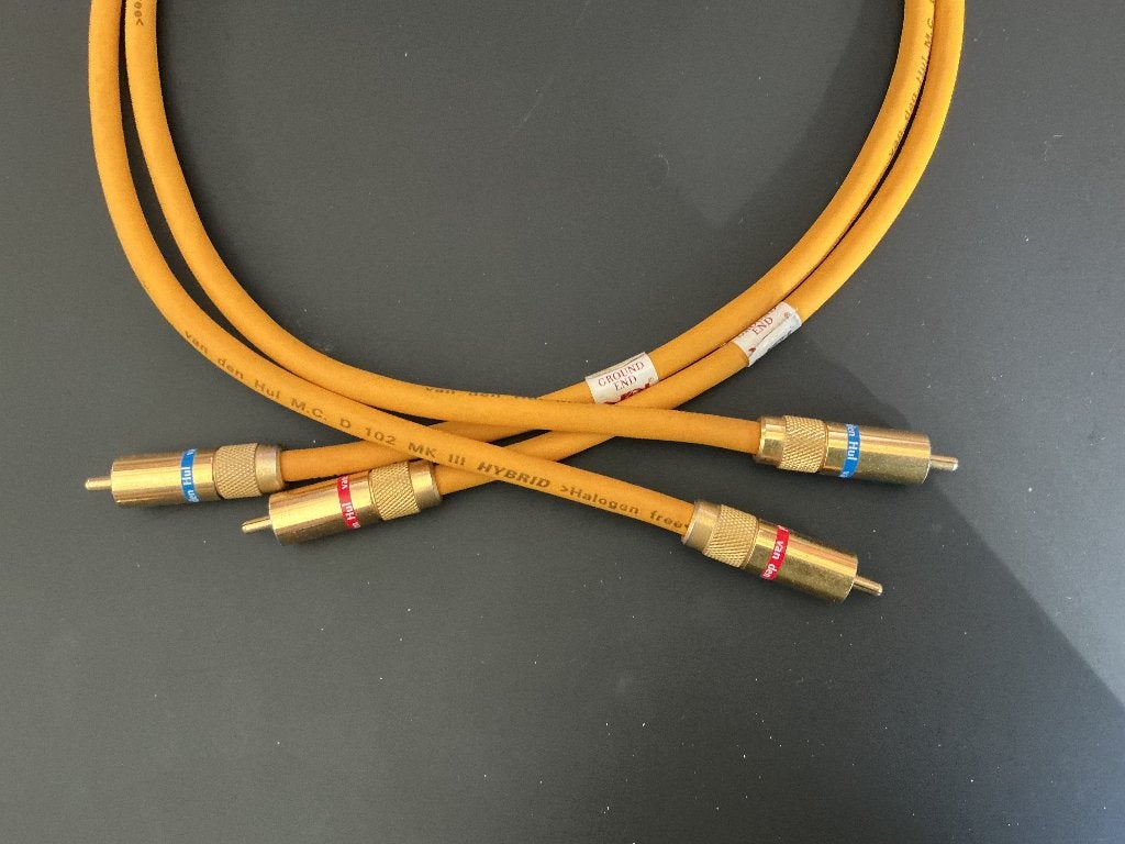 Van den Hul m.c. D 102 mklll Hybrid, Ophalen of Verzenden, Gebruikt, Minder dan 2 meter, Interlink-kabel