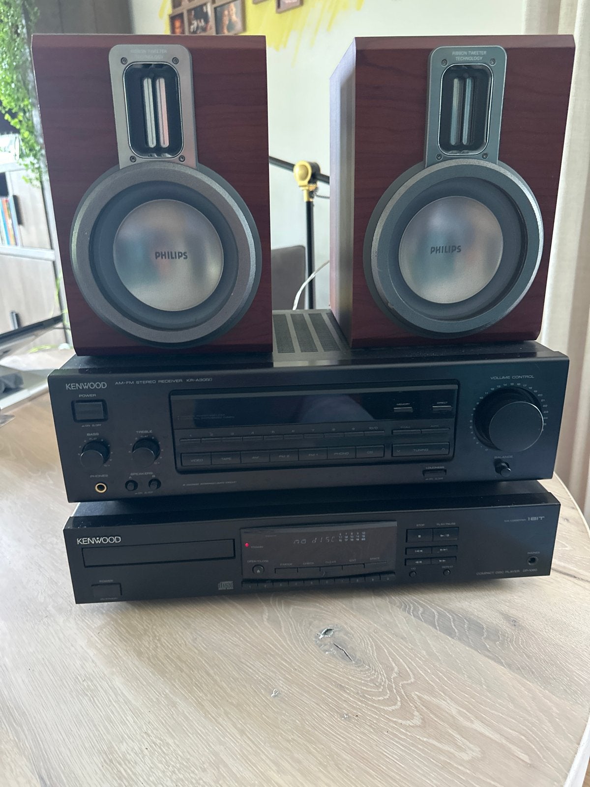 Kenwood Stereo Receiver KR-A3050 met CD-speler en Philips Sp, Gebruikt, Losse componenten, Cd-speler, Ophalen