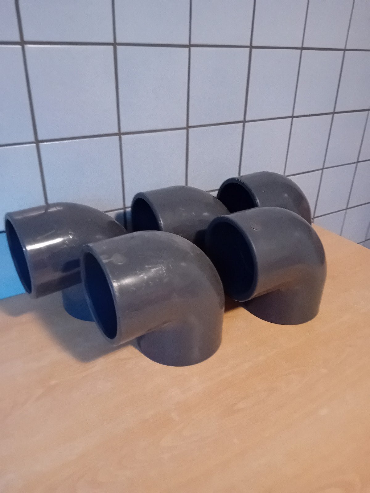 5x Bocht 90 graden diameter 125mm hogedruk, Ophalen, Bochten, Pvc, Nieuw