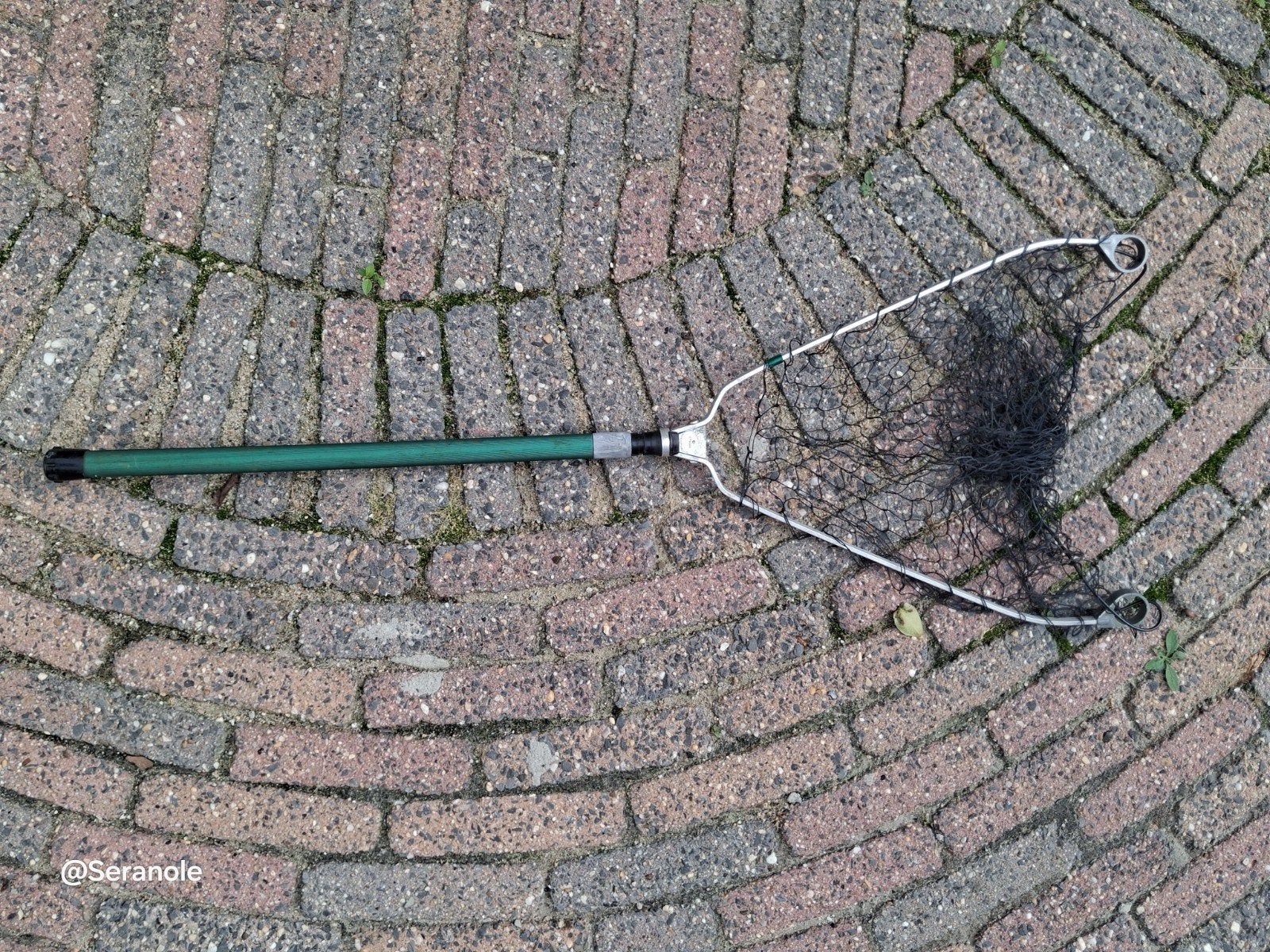 Uitschuifbaar schepnet met grote gaten, Ophalen, Gebruikt, Net of Fuik