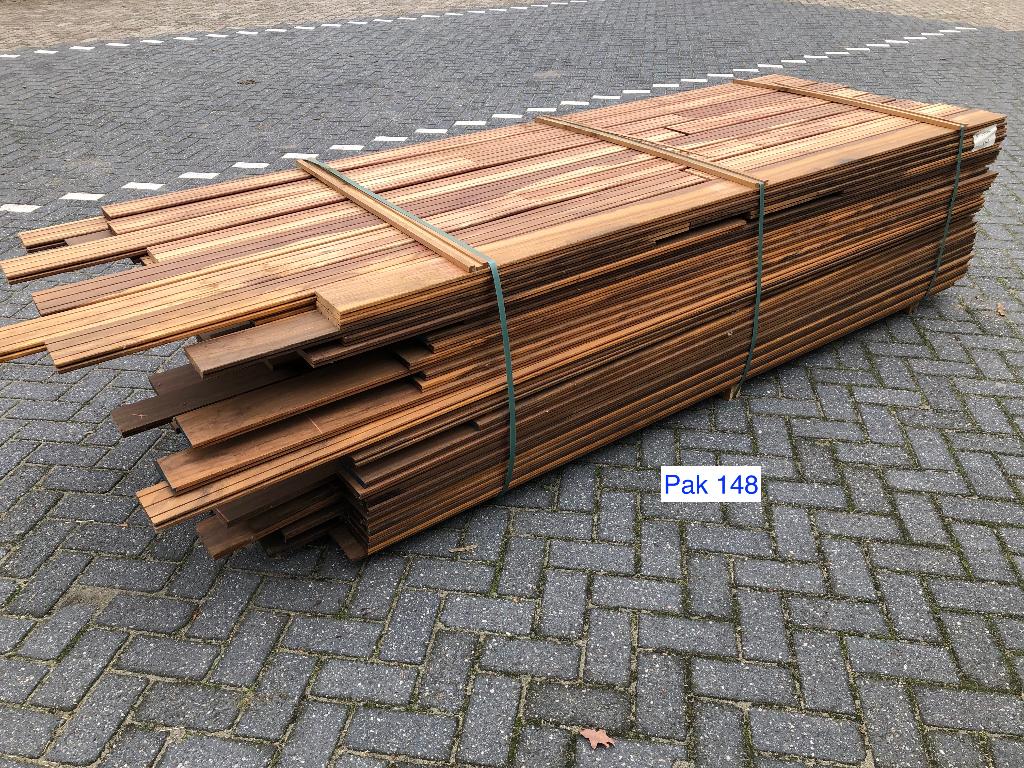 Partijen Padouk terrasplanken vlonderplanken buitenparket, Tuin en Terras, Terrasdelen en Vlonders, Nieuw, Hout, Ophalen
