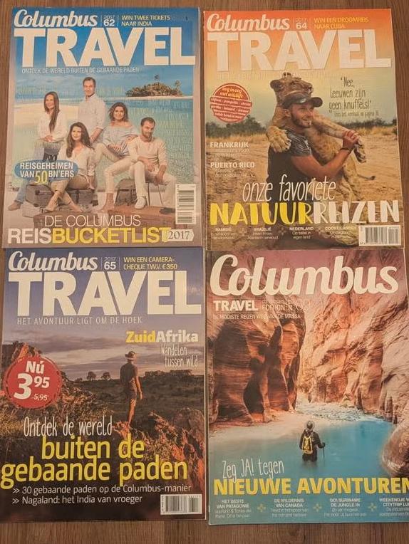 Columbus Travel magazines 2017 (nr. 62, 64, 65, 69), Ophalen of Verzenden, Gelezen, Sport en Vrije tijd