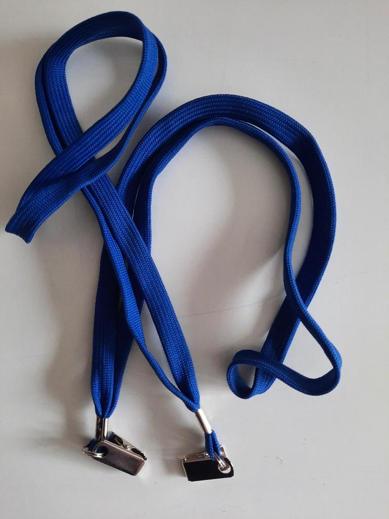 Badge keykoord met bretel clip - 2 stuks - blauw - nieuw -, Ophalen of Verzenden, Nieuw