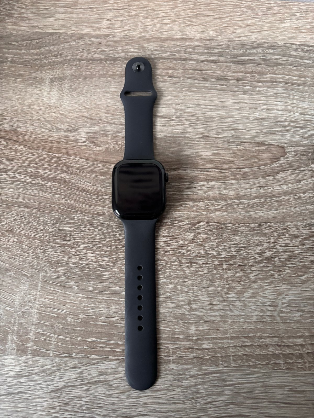 Apple Watch Series 10 (GPS) 46mm Aluminium met 100% batterij, Zwart, IOS, Ophalen of Verzenden, Zo goed als nieuw