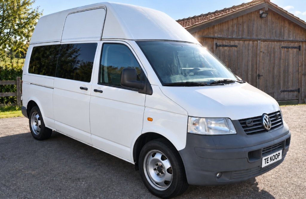 VW Transporter T5 2.5 TDI. 90.000 km, 2500 cc, Volkswagen, Wit, Leder