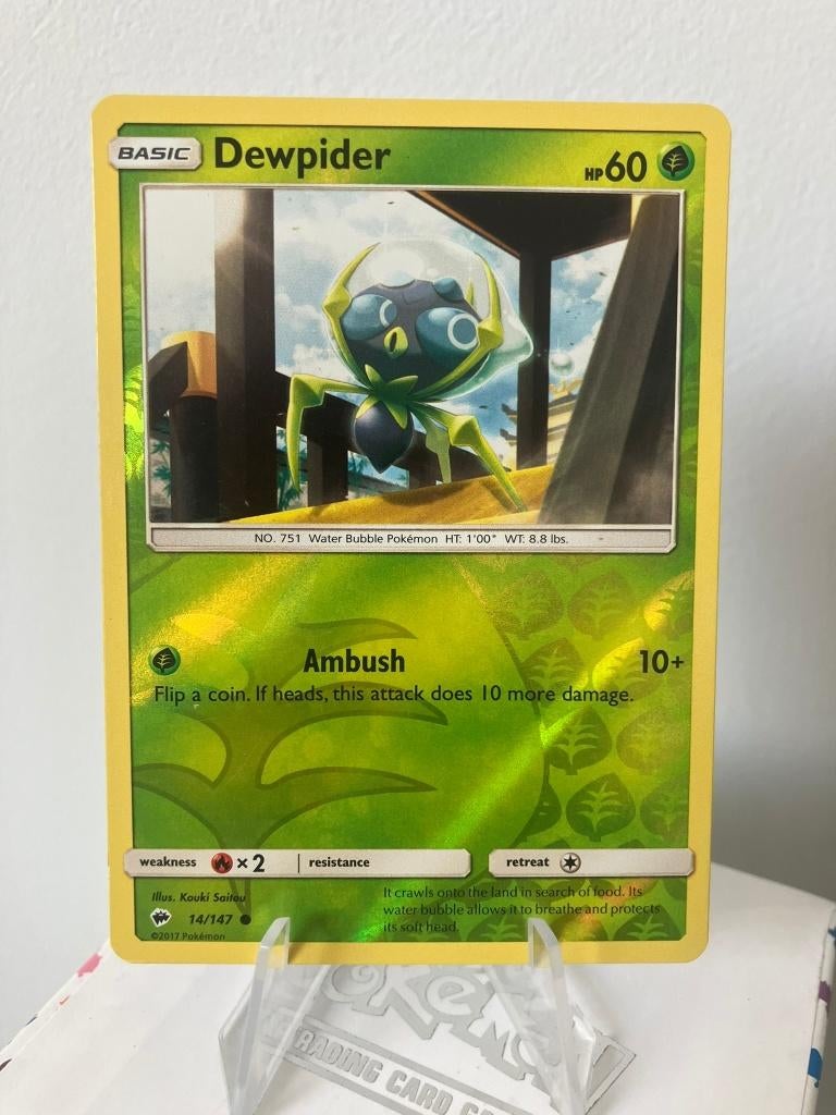 Dewpider 14/147 - Burning Shadows - Reverse Holo, Ophalen of Verzenden, Zo goed als nieuw, Losse kaart, Foil