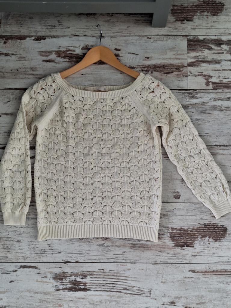 Zara Knit, creme ajour gebreide trui, mt S/36, Kleding | Dames, Ophalen of Verzenden, Maat 36 (S), Gedragen, Zara