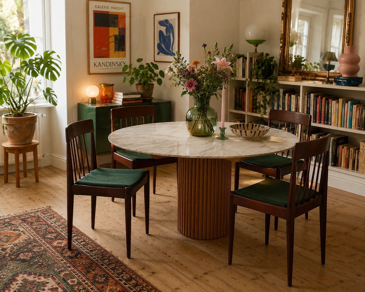 Topform eetkamerstoelen – set van 4 – mid-century modern, Huis en Inrichting, Stoelen, Ophalen, Bruin, Vier