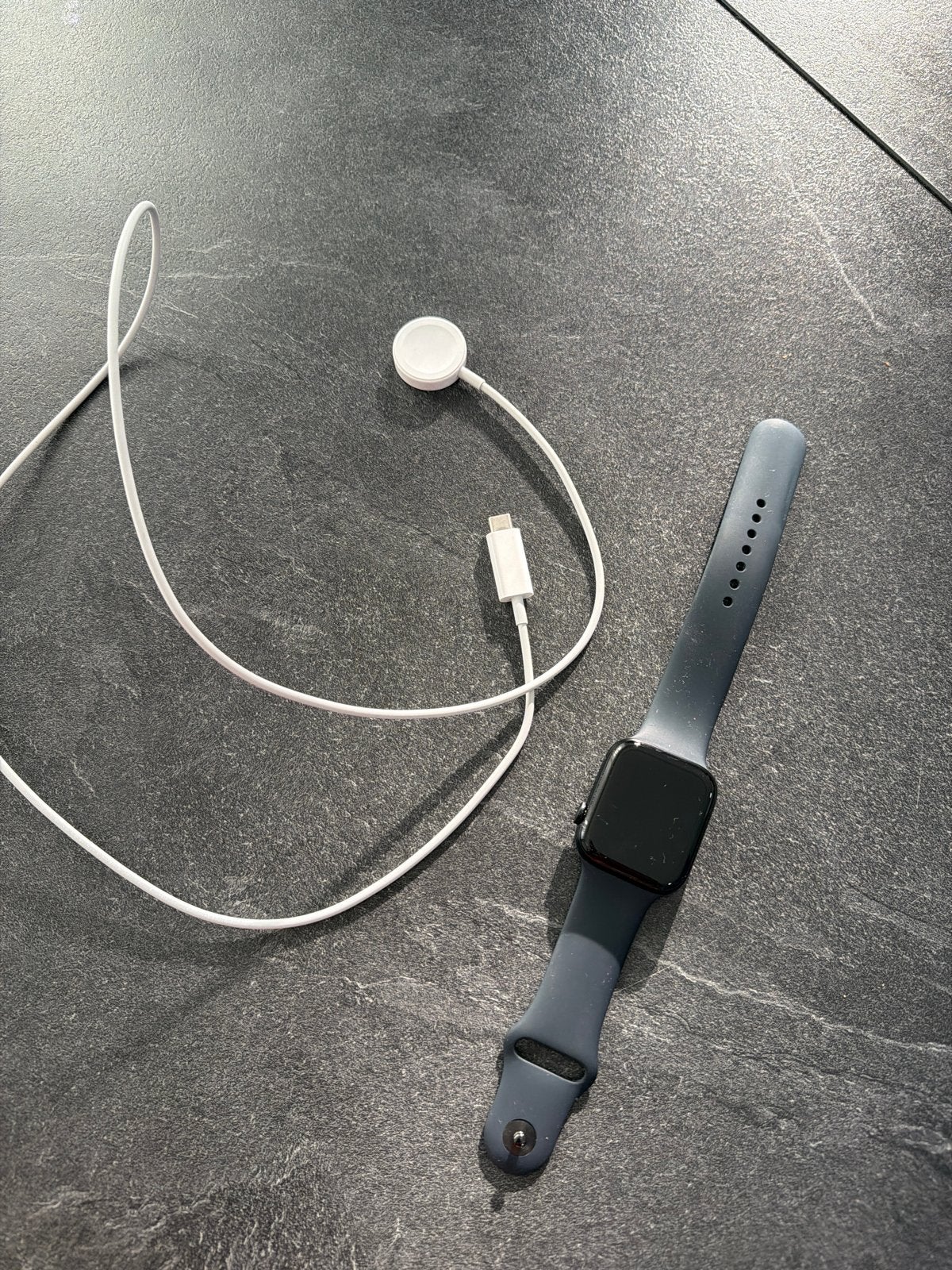Apple Watch SE 2024 44mm Midnight Aluminium Sport Band M/L, Ophalen, Afstand, Zwart, IOS
