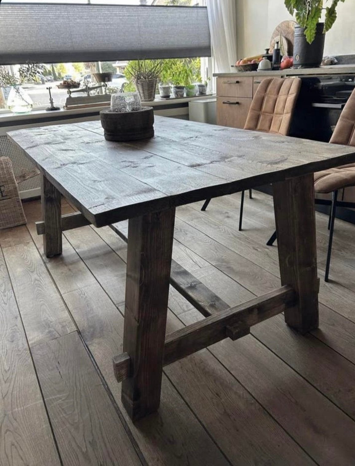 ~Stoer Sober Landelijk Houten Eethoektafel/Kloostertafel~, Huis en Inrichting, Ophalen of Verzenden, Nieuw