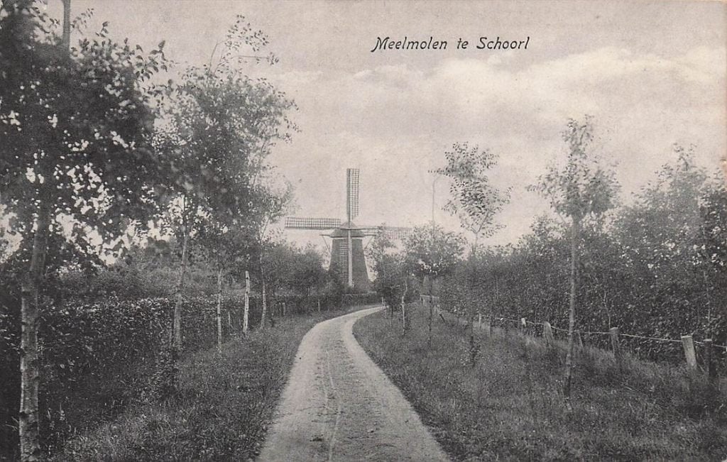 703-001-017 Meelmolen te Schoorl, Verzenden, Voor 1920, Noord-Holland
