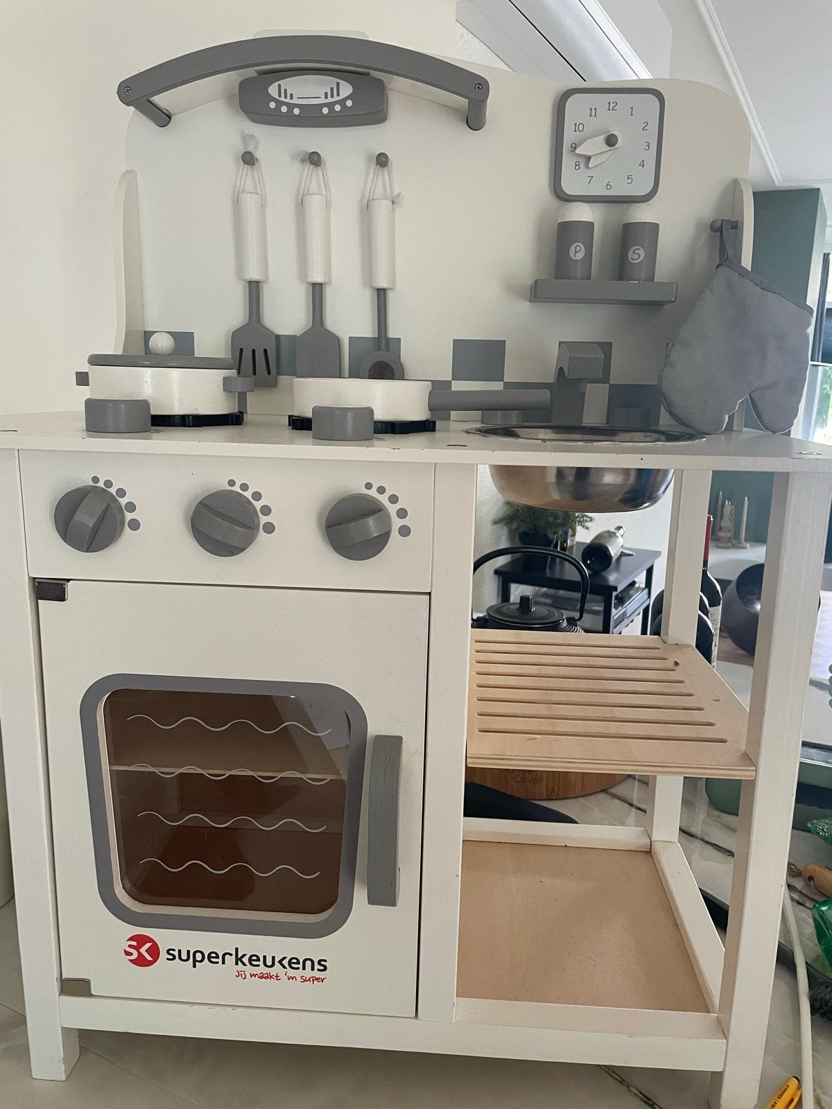 Houten speelgoedkeuken Superkeukens - 60x27x70 cm, Ophalen, Gebruikt, Hout, Speelkeuken