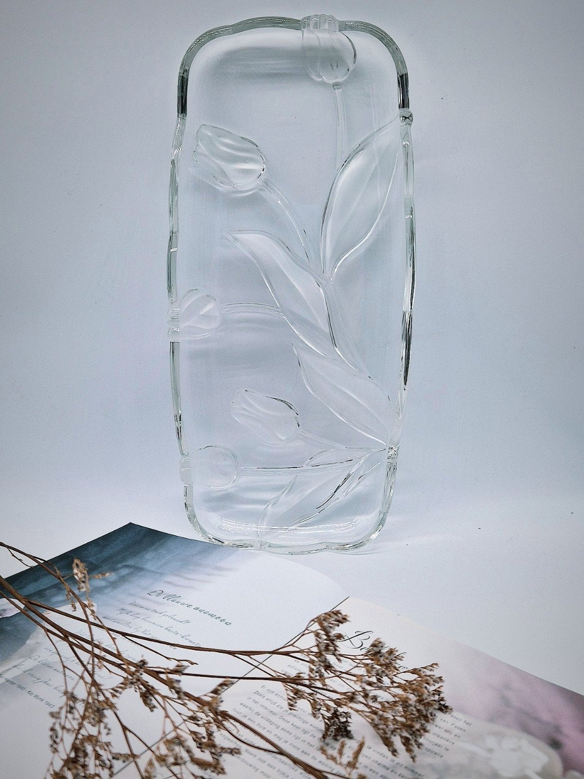 Walther Glas fruitschaal met tulp motief, Ophalen of Verzenden