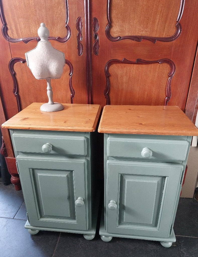 2 brocante ladekastjes  green, Ophalen
