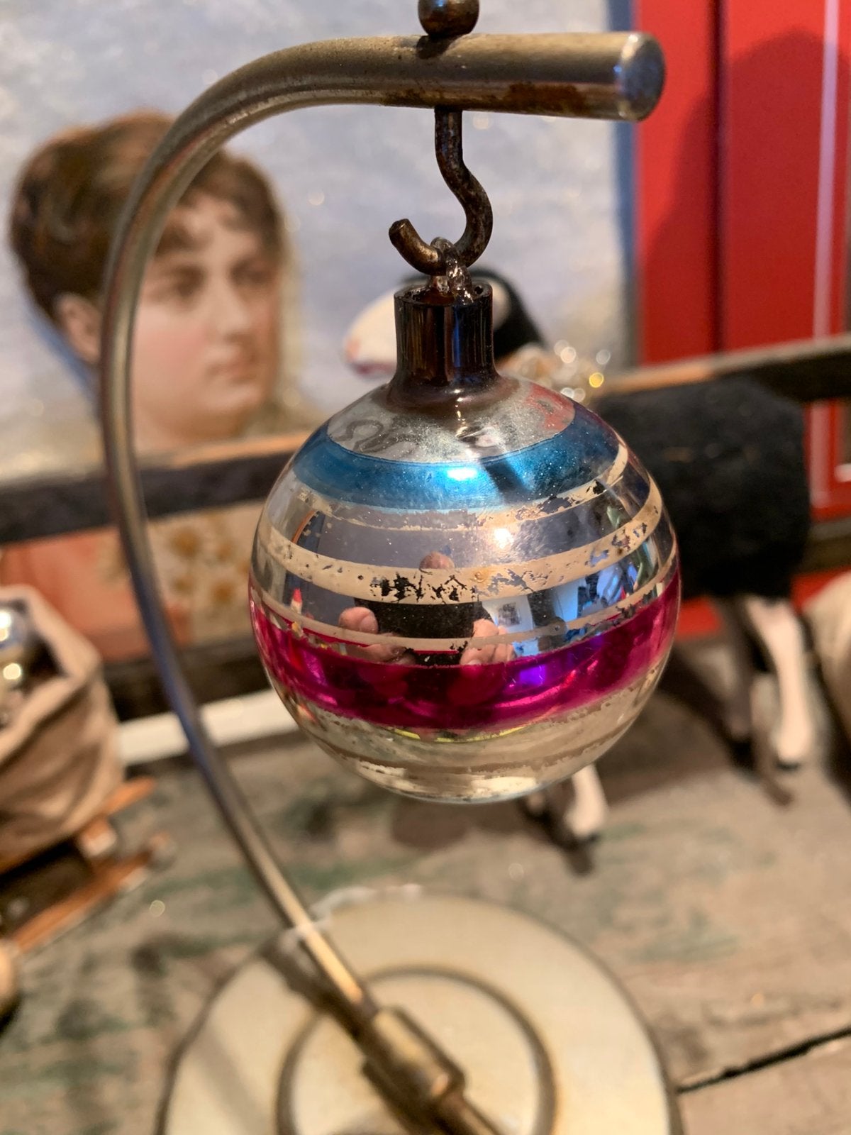 Kerst ajeko glazen oogje kerstbal, T, Ophalen of Verzenden, Zo goed als nieuw, N