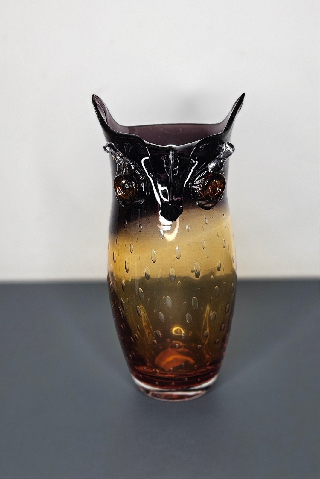 Vaas "Meneer de uil" H.27cm, Gilde Handwerk, Handgemaakt, Meerkleurig, Export@Gildehandwerk.com