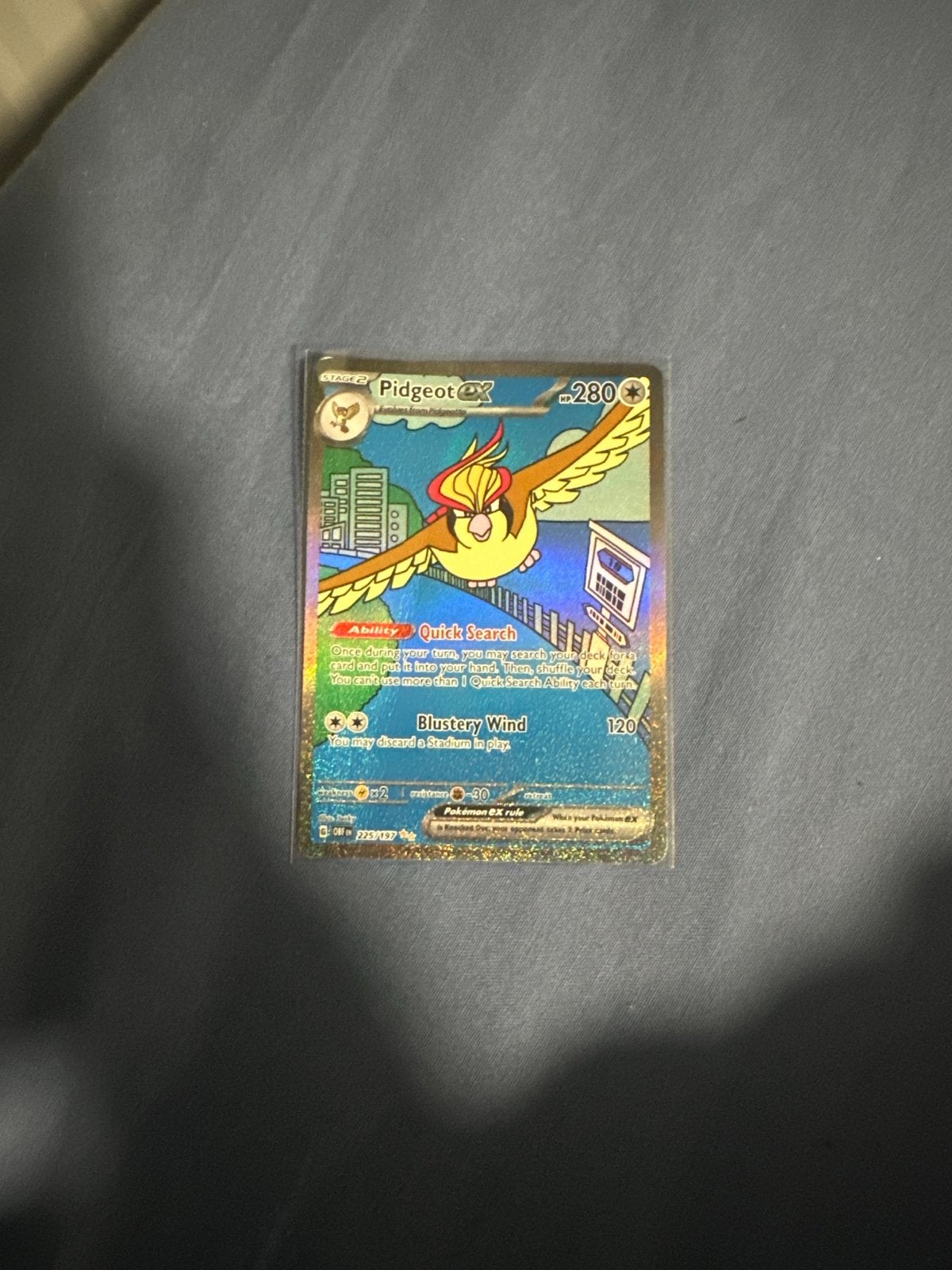Pidgeot ex Pokémon kaart - Beschadigd aan achterkant, Ophalen of Verzenden, Gebruikt, Losse kaart