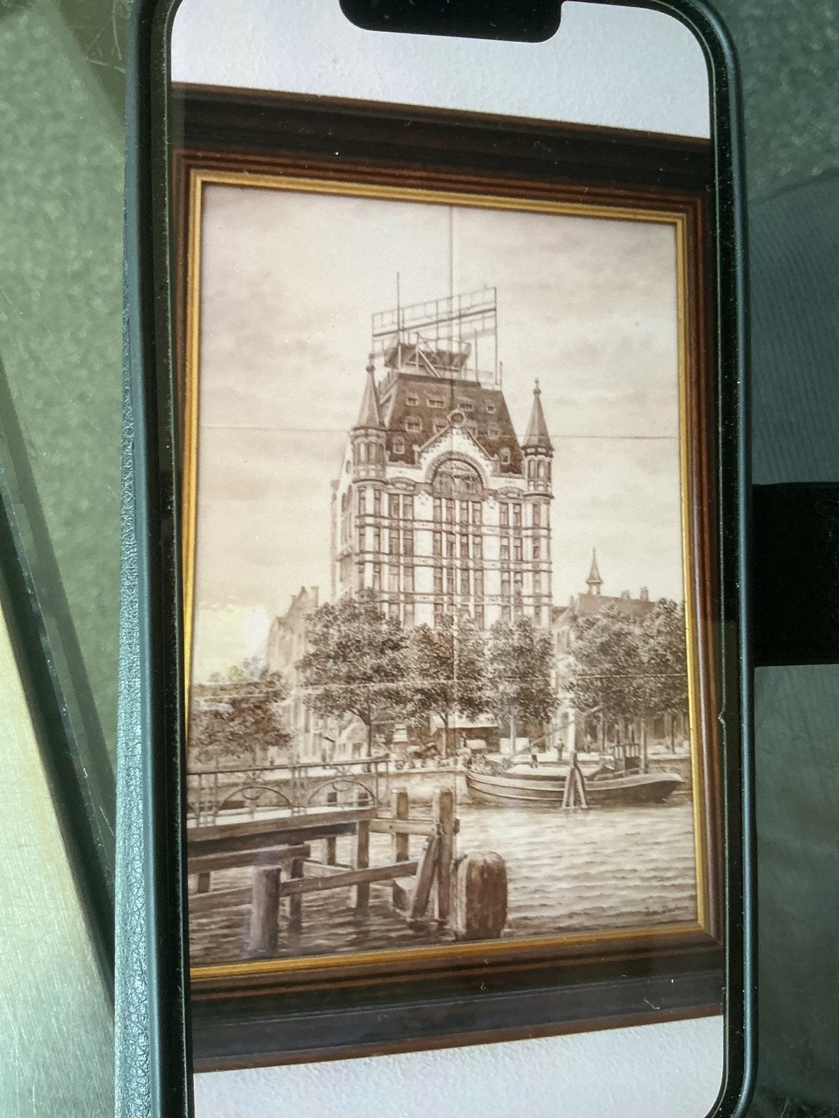 Tegel schilderij Witte huis Rotterdam, Antiek en Kunst, Kunst | Tekeningen en Foto's, Ophalen of Verzenden