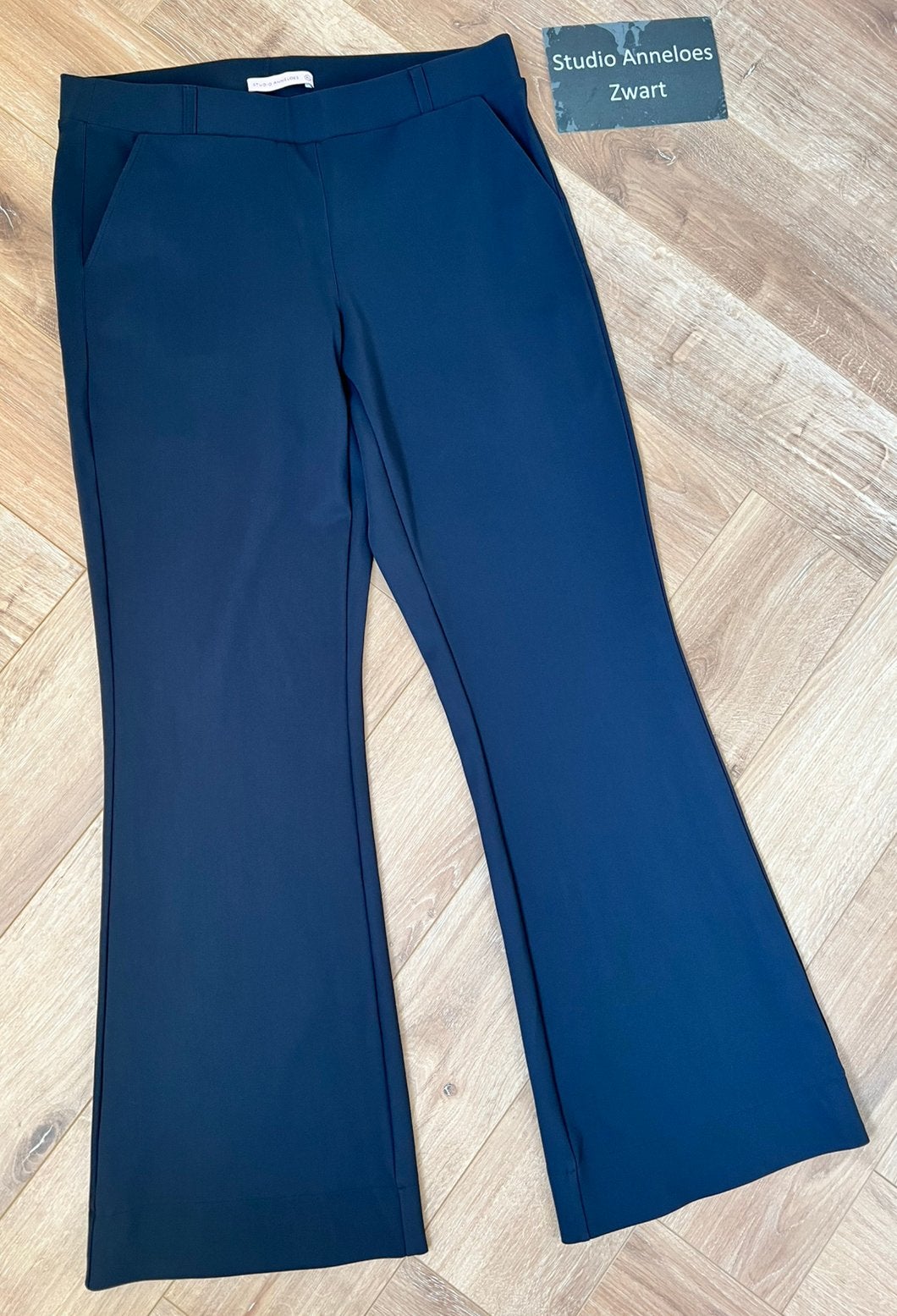 Studio anneloes flair bonded broek XL zwart travelstof, Zwart, Maat 46/48 (XL) of groter, Ophalen of Verzenden, Zo goed als nieuw