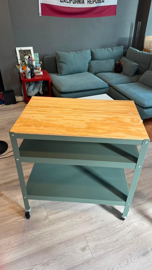 IKEA Bror Roltafel Grijsgroen, 50 tot 100 cm, Zo goed als nieuw, Rechthoekig, 50 tot 75 cm