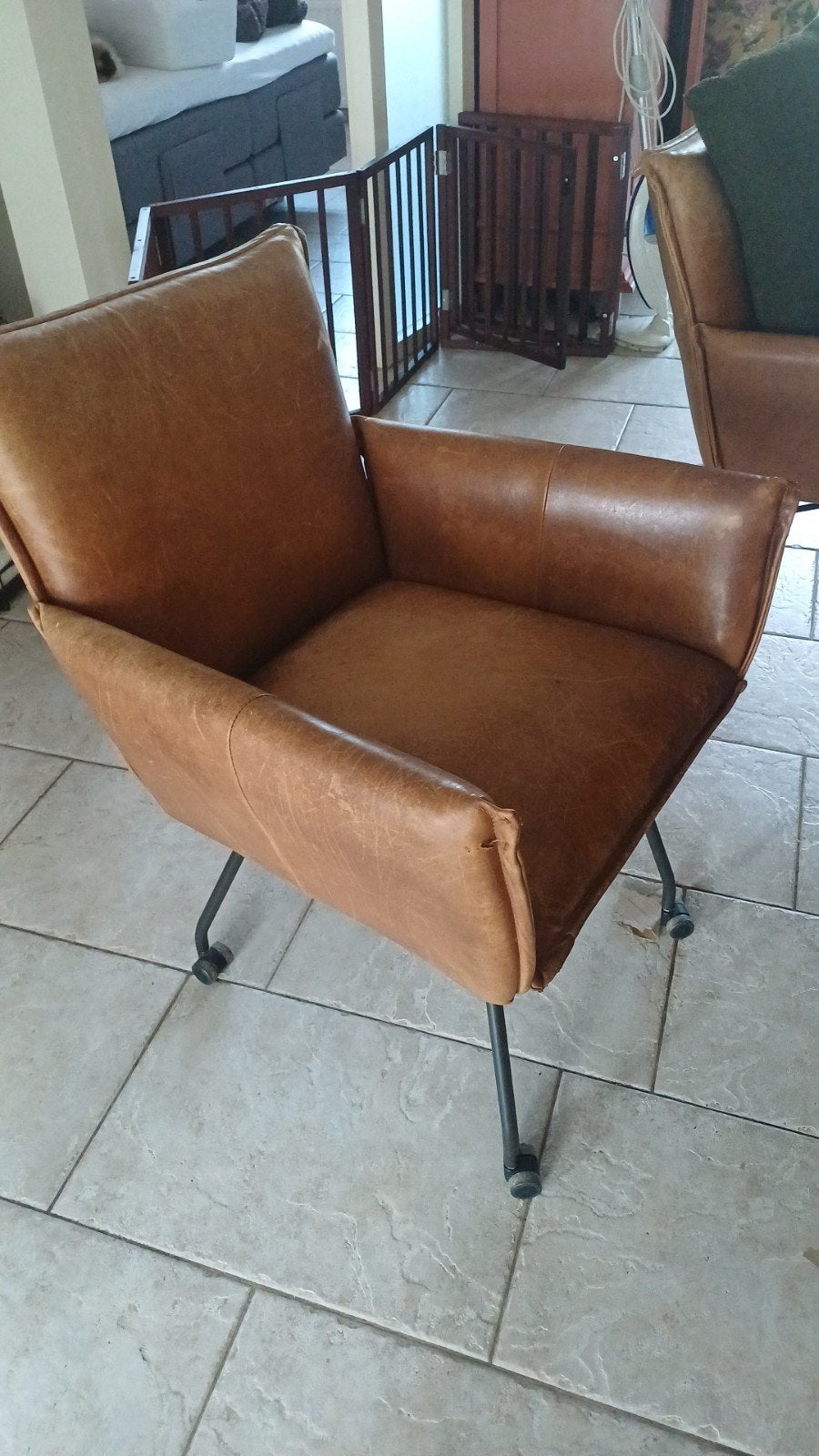4 JESS eetkamerstoelen met wieltjes n, Ophalen, Gebruikt, Minder dan 75 cm, 50 tot 75 cm