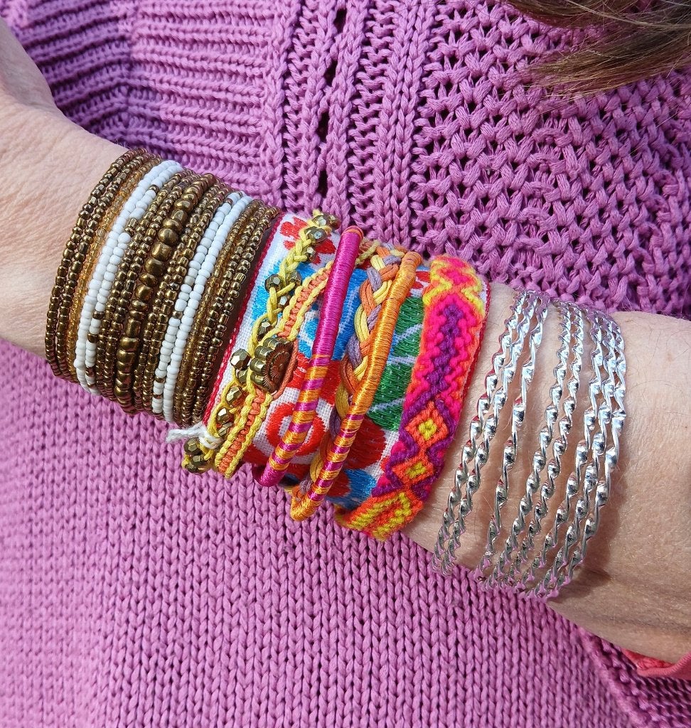 chunky bracelets armbanden glitter Bohemian India hippy chic, Overige materialen, Overige kleuren, Nieuw, Ophalen of Verzenden