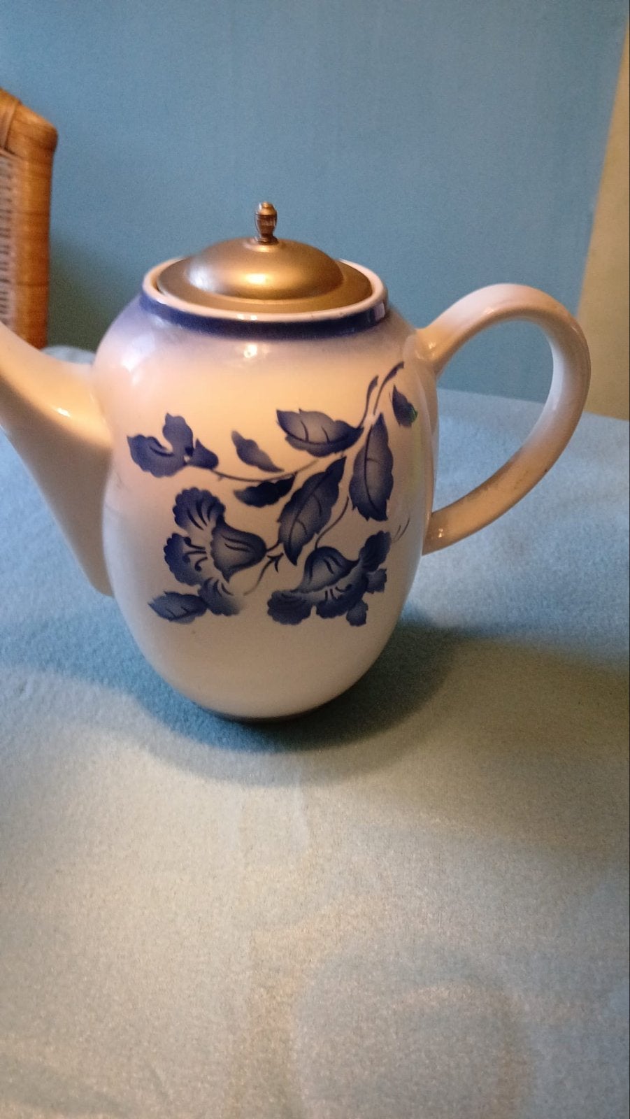 2 Vintage theepotten met belgisch blauw decor, Antiek en Kunst, Ophalen of Verzenden