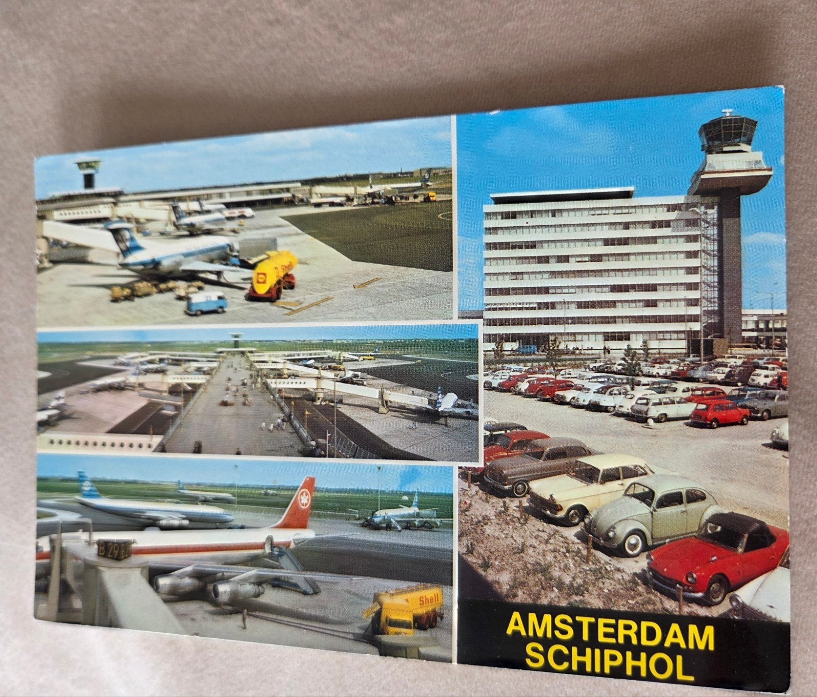 Vintage Ansichtkaart Amsterdam Schiphol Vliegveld, Verzenden, 1960 tot 1980, Gelopen, Noord-Holland