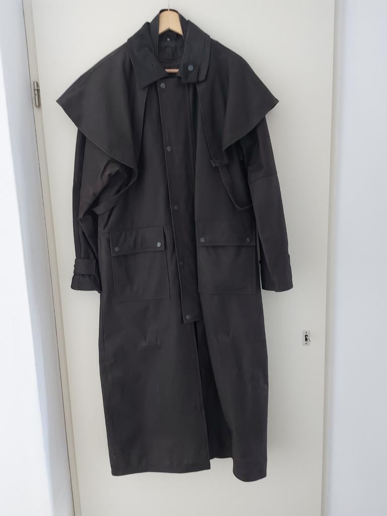 Bruine Lange Wax Jas - Perfect voor Elk Seizoen, Ophalen of Verzenden, Zo goed als nieuw, Maat 48/50 (M), Bruin
