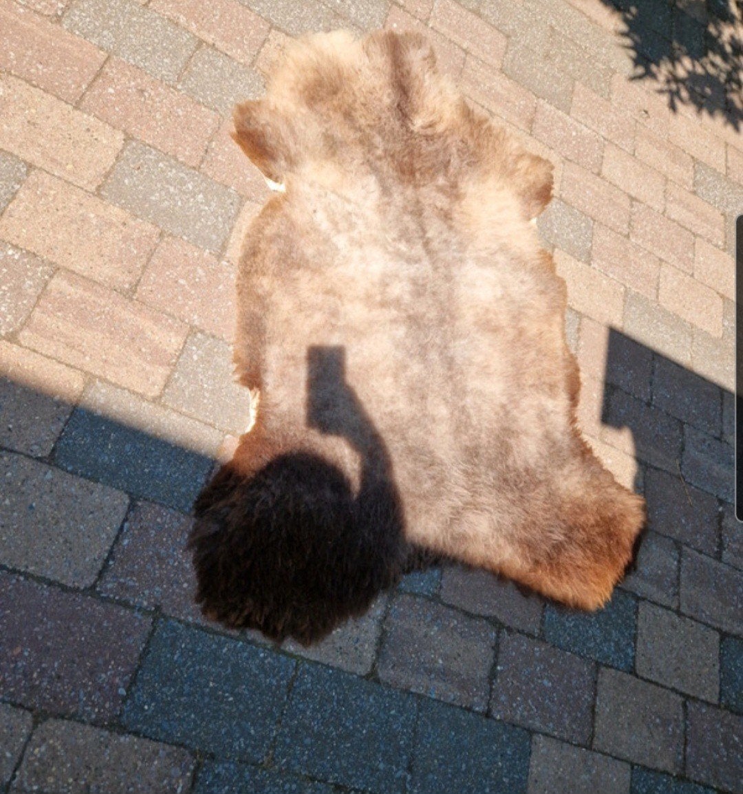 Vloerkleed - Bruin schapenvacht, Huis en Inrichting, Stoffering | Tapijten en Kleden, Gebruikt, 100 tot 150 cm, Bruin, Natuurlijk, Landelijk