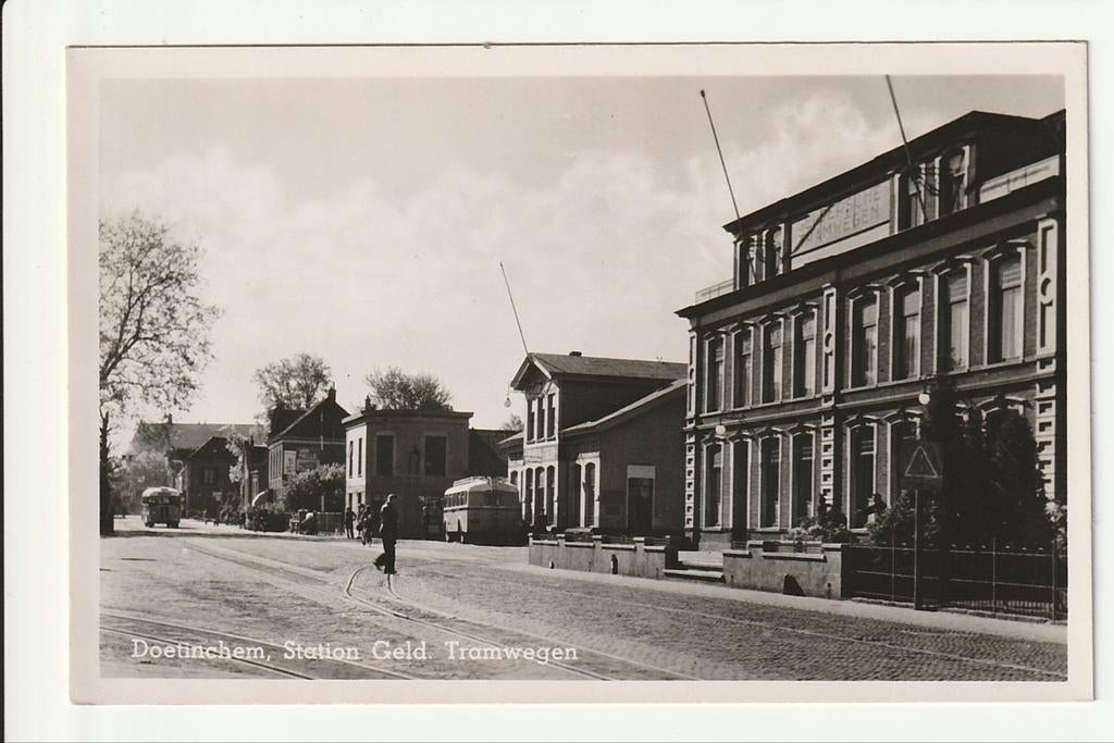 DOETINCHEM STATION GELDERSE TRAMWEG RAILS GTW CHAUSSON BUS, Verzamelen, Ophalen of Verzenden, 1940 tot 1960, Ongelopen, Gelderland
